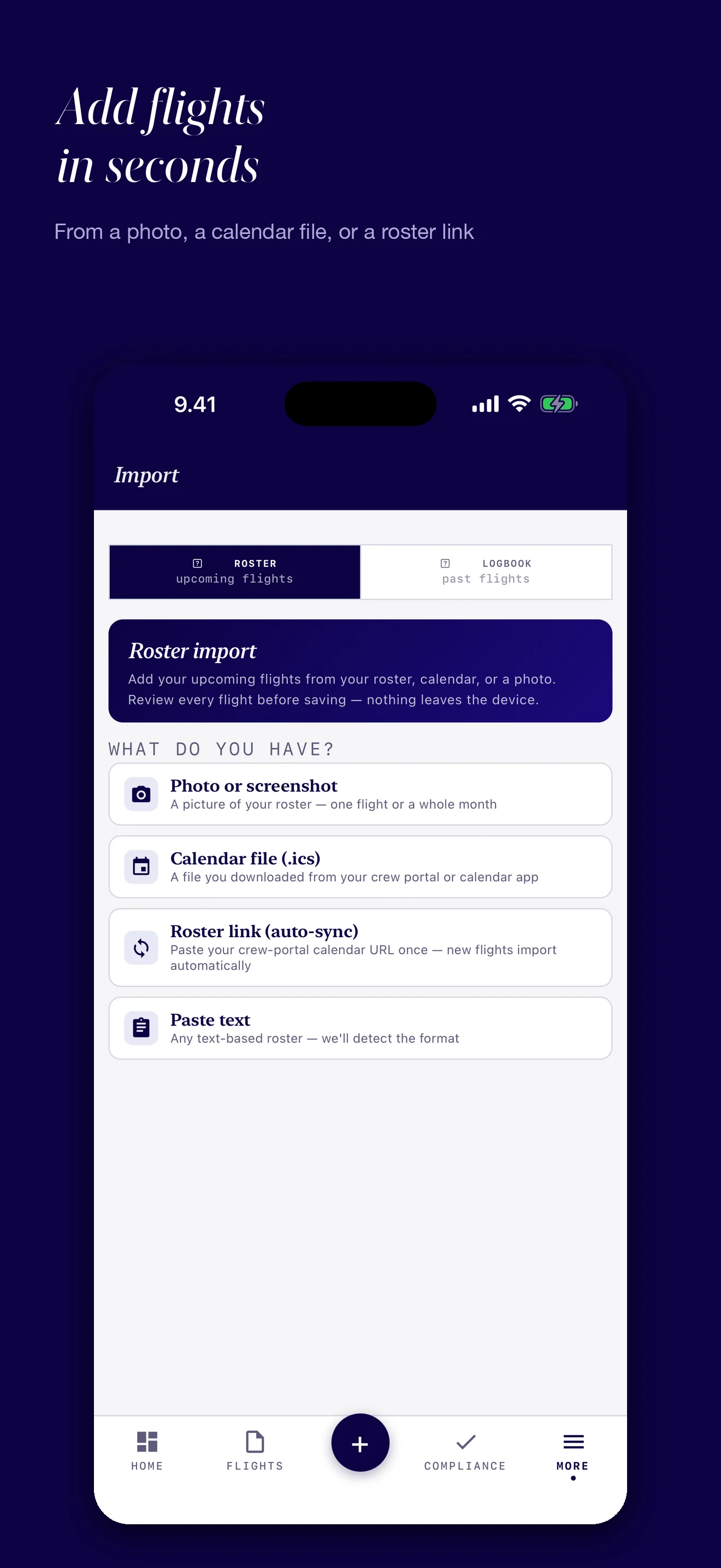 Importation du planning